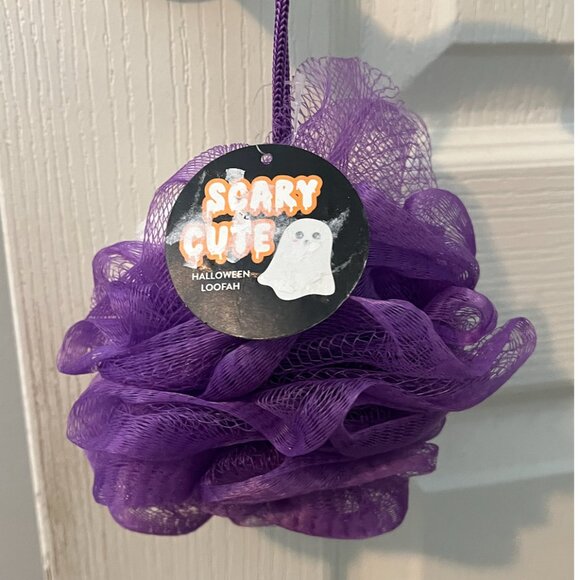 👻 NEW Scary Cute Ghost Halloween Loofah – Purple Mesh - Picture 3 of 7